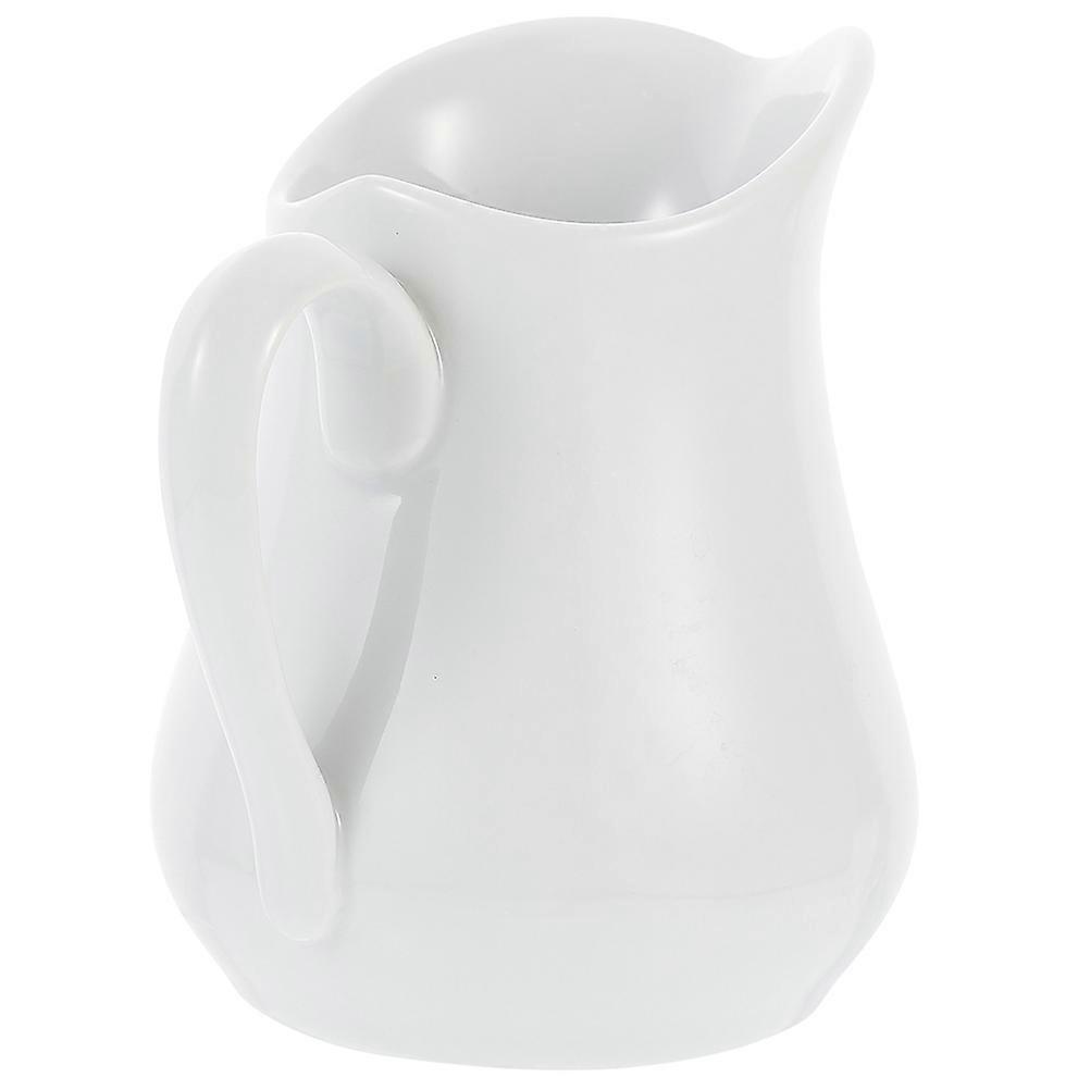 White Creamer Pitcher Ceramic Jug for Serving 2Pcs Milk Cup