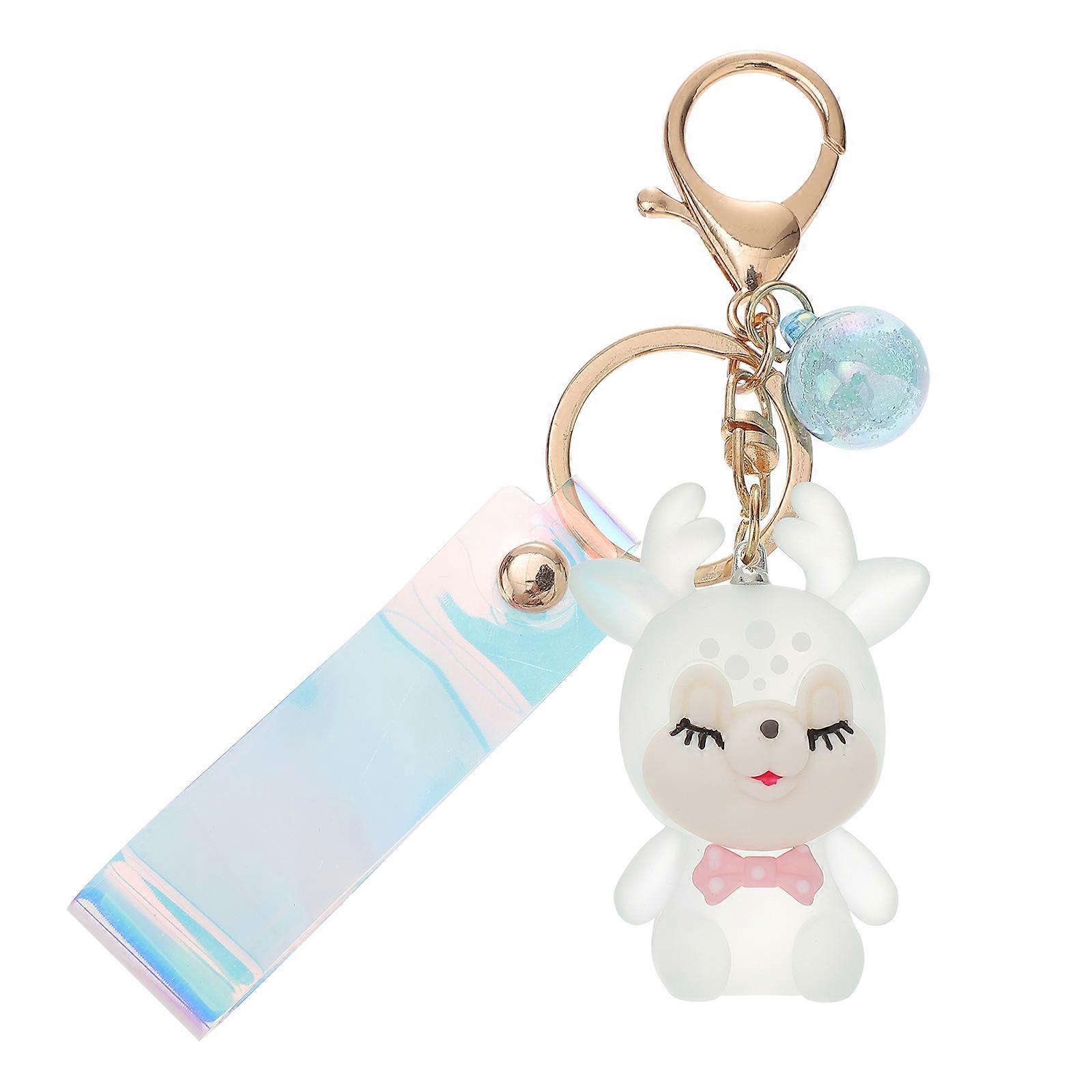 Luminous Deer Keychain for Decoration 5Pcs Blue