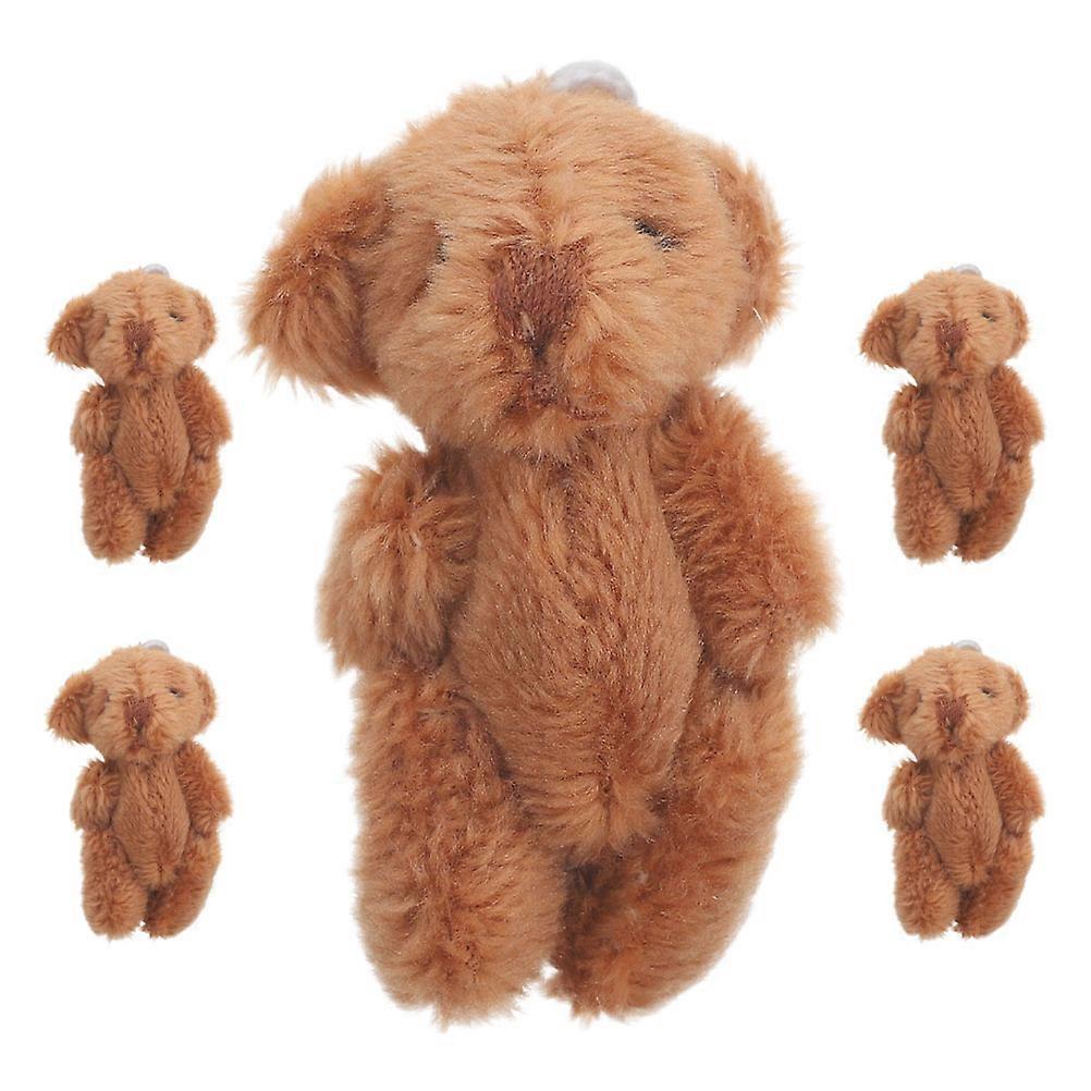 Realistic Plush Tiny Bear Keychain Dollhouse Accessory For Craft Enthusiasts Collection Display 25Pcs