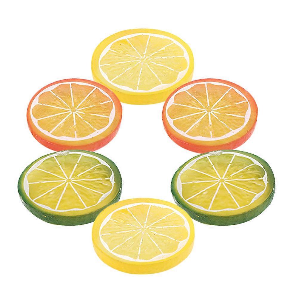Fake Lemon Slices Artificial Lemon Slices for Decor 12Pcs PVC Material