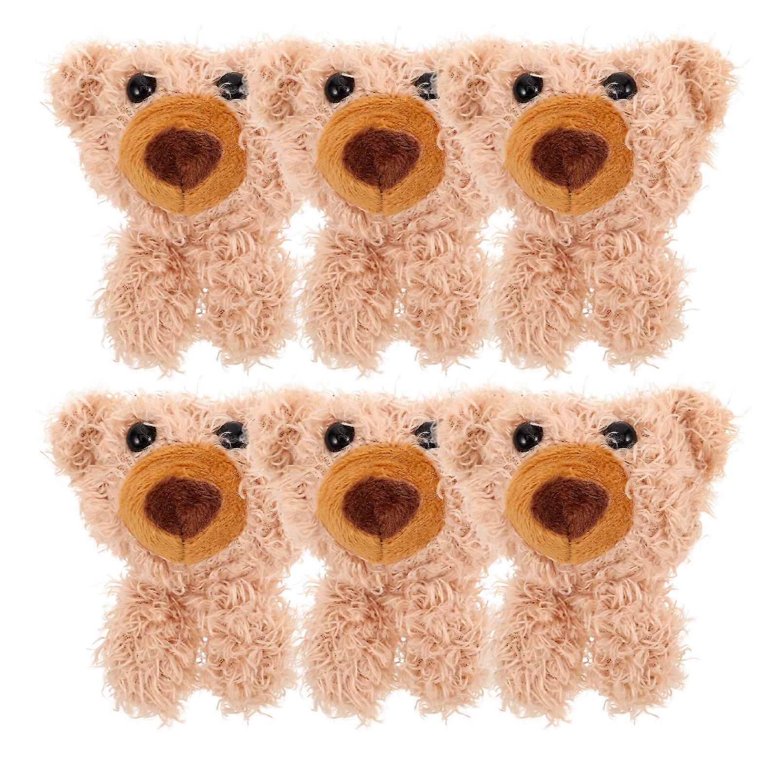 Decorative Plush Bear Sewing Stuff Cute Bear Accessories 6Pcs Set