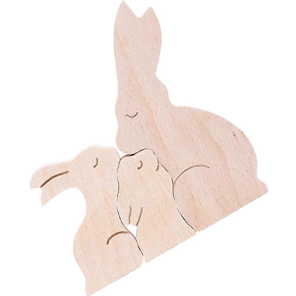 Rabbit Figurine 2Sets Light Yellow with Realism for Playing