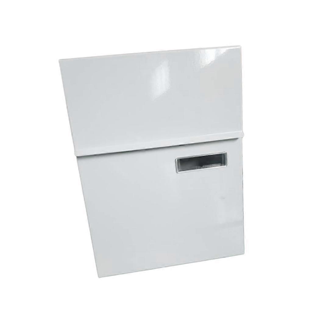 Wall Mount Mailbox Galvanized Iron Postbox Vintage Style Lockable Letter Box White