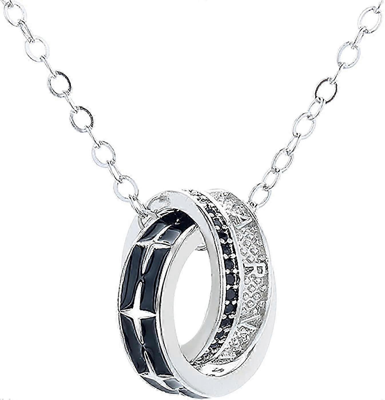 Dubbele Ring Ketting Mannen Persoonlijkheid Ster Hanger Mode Epoxy Ring Ketting