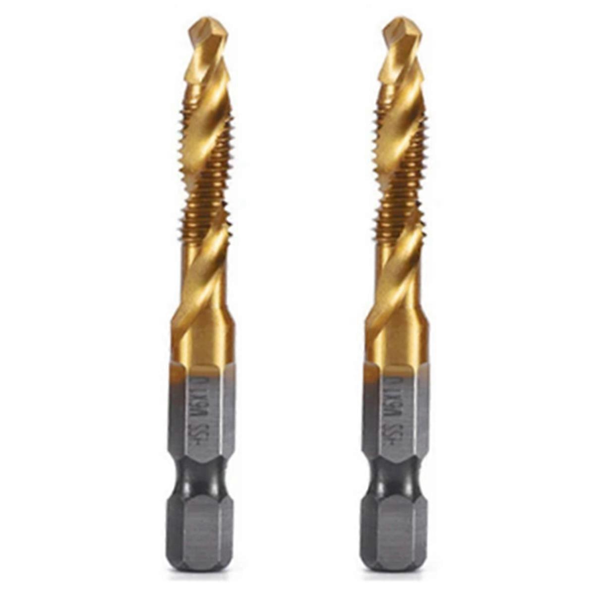 M6x1mm Hex Shank Titanium Plated Screw Thread Metric Tap Drill Bits