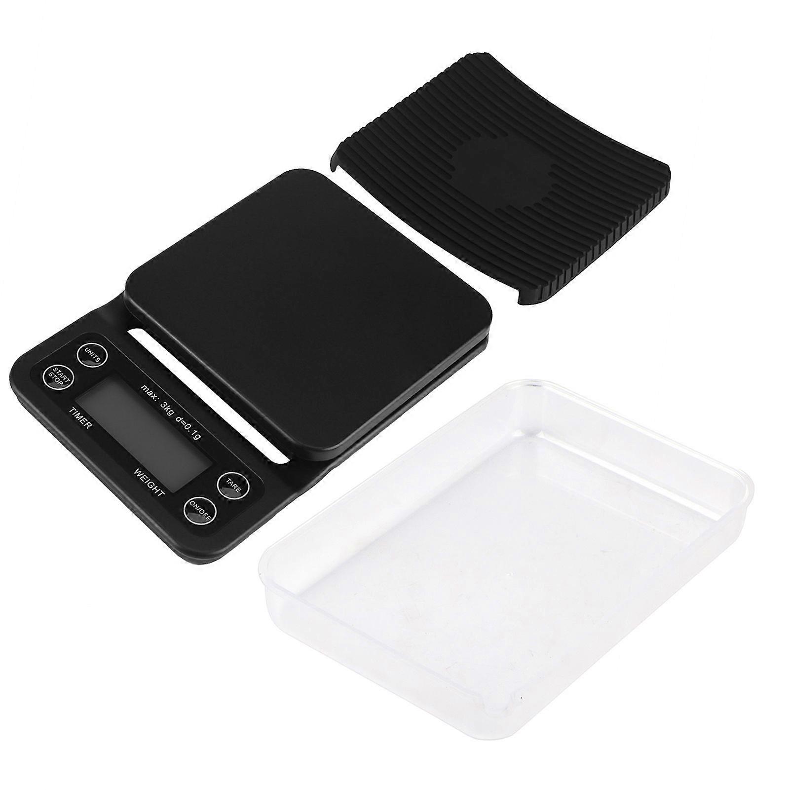 3KG/0.1g Digital Kitchen Food Scale Drip Coffee Weighing with Timer (Bluish Violet  Backlight)