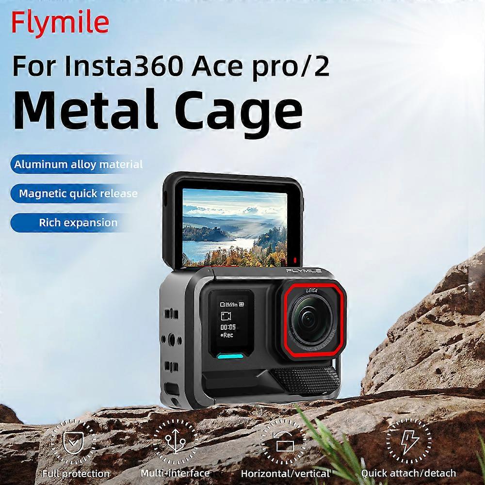 For Insta360 Ace Pro 2 Camera Metal Rabbit Cage Expansion Protective Frame
