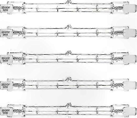 500W R7s Halogen Bulbs, 5-Pack Double-Ended Linear Floodlight, 118mm Size