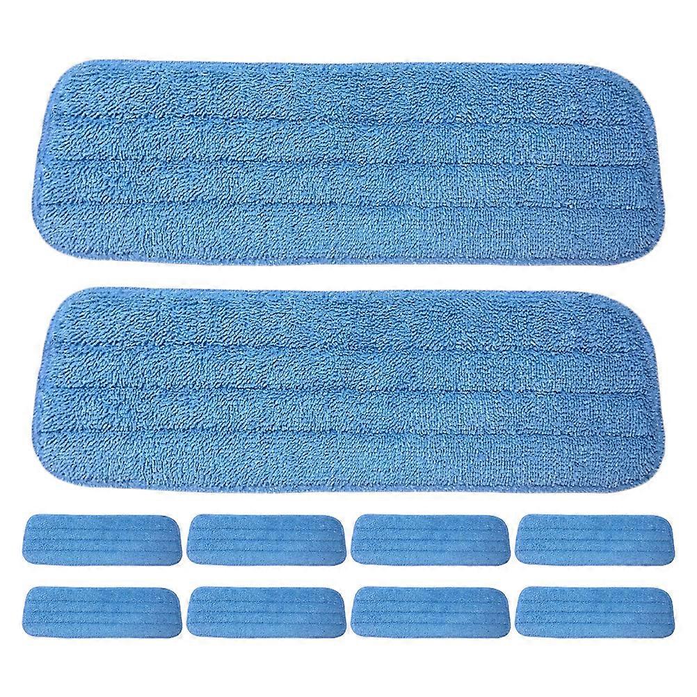 Washable Floor Pads Microfiber Flat Mop Replacement for Wet and Dry Cleaning Sky-Blue Fabric Material 10Pcs