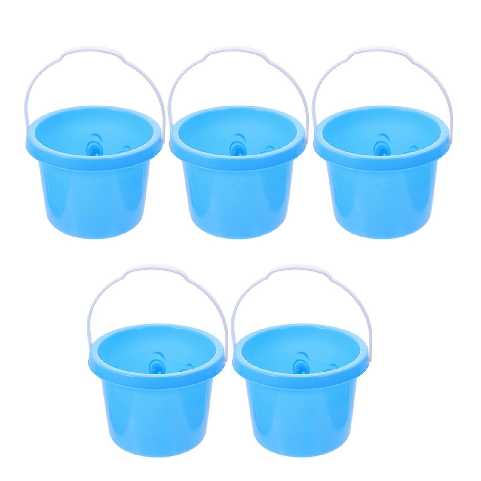 Children Beach Toys PP Sand Buckets for Storage Use 5Pcs Bundle