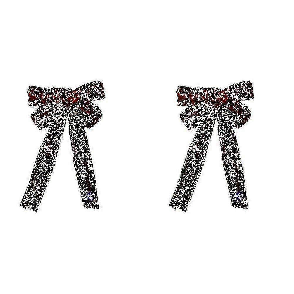 LM Christmas Transparent Glowing Bow Christmas Tree Decor Xmas Ornament With Light Ribbon Wuqx ZWE 26s