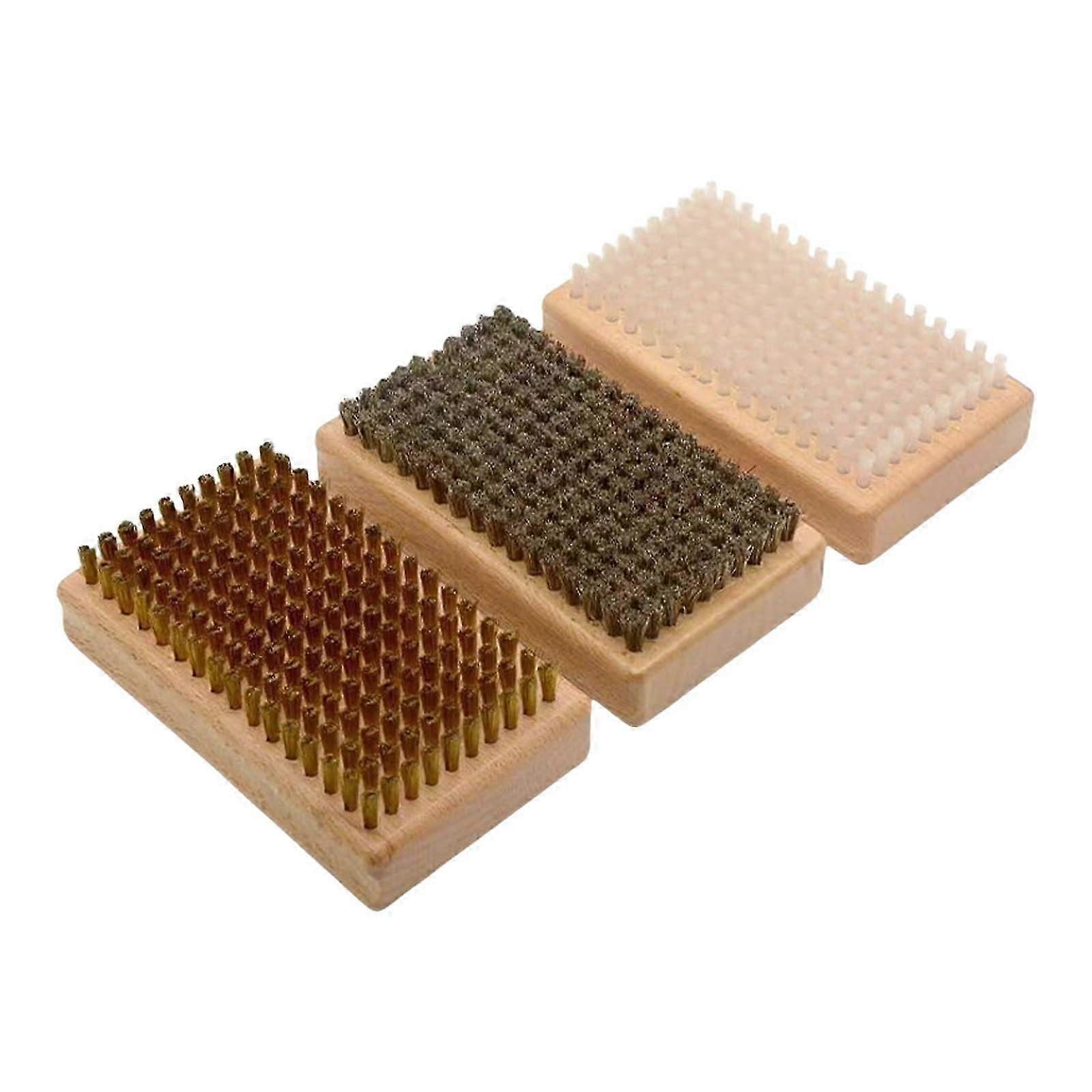 Reusable Ski Wax Brush Set, 3-piece Polishing And Cleaning Brushes For Ski And Snowboard Waxing, Durable Bristles