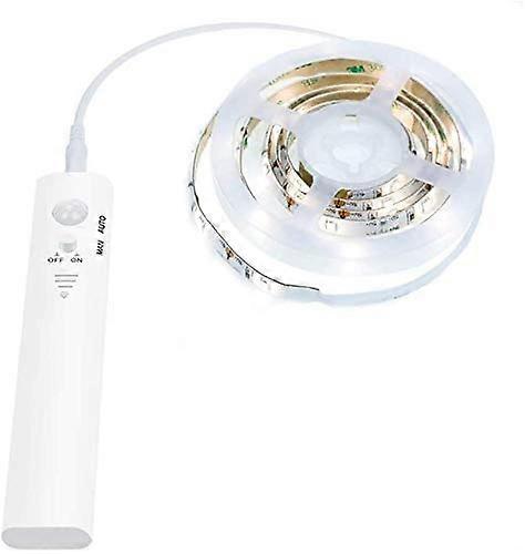 Sensor closet light, 1m LED strip light, night light, 6000K warm white, auto on/off, battery operated