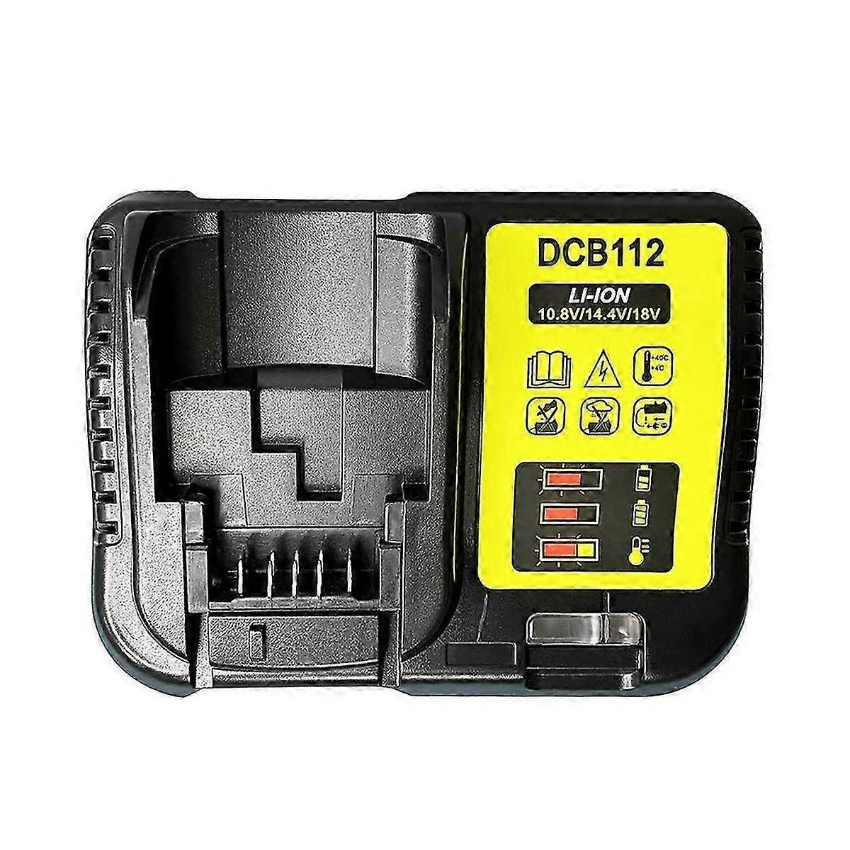 DCB112 Lithium Battery Charger compatible with Dewalt 10.8V 12V 14.4V 18V 20V DCB206 DCB205 DCB204 DCB203 DCB120 DCB105 EU Plug