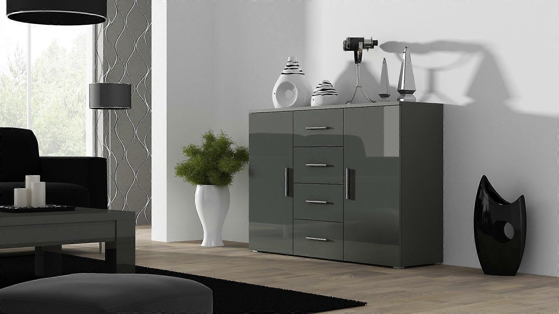 Cama Living Room Sideboard Uni Grey/grey Gloss