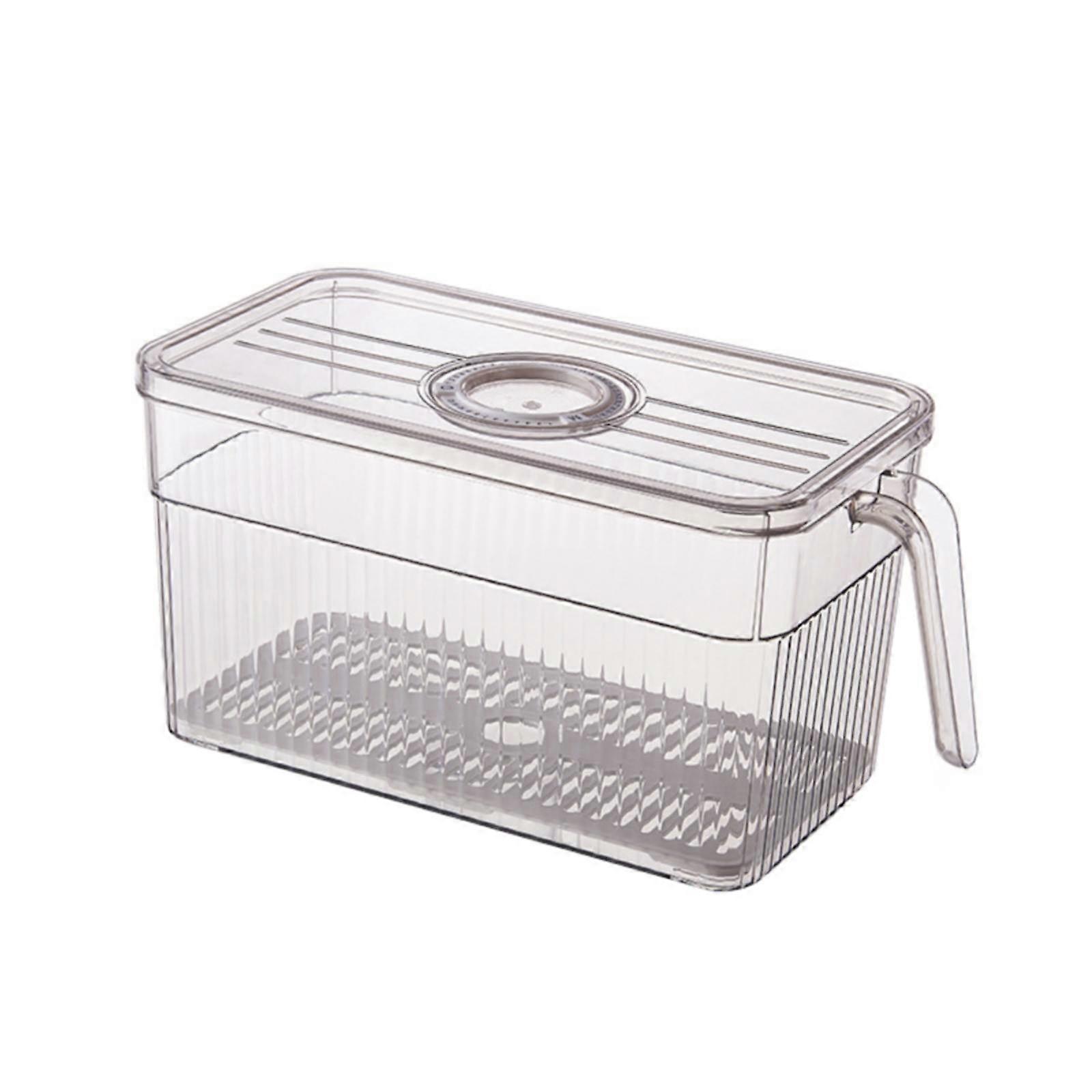 Begine|Freshness Protection Package, Clear Stackable Airtight Kitchen Storage Basket with Handle, Bread Box for Counter or Fridge, 1X Container