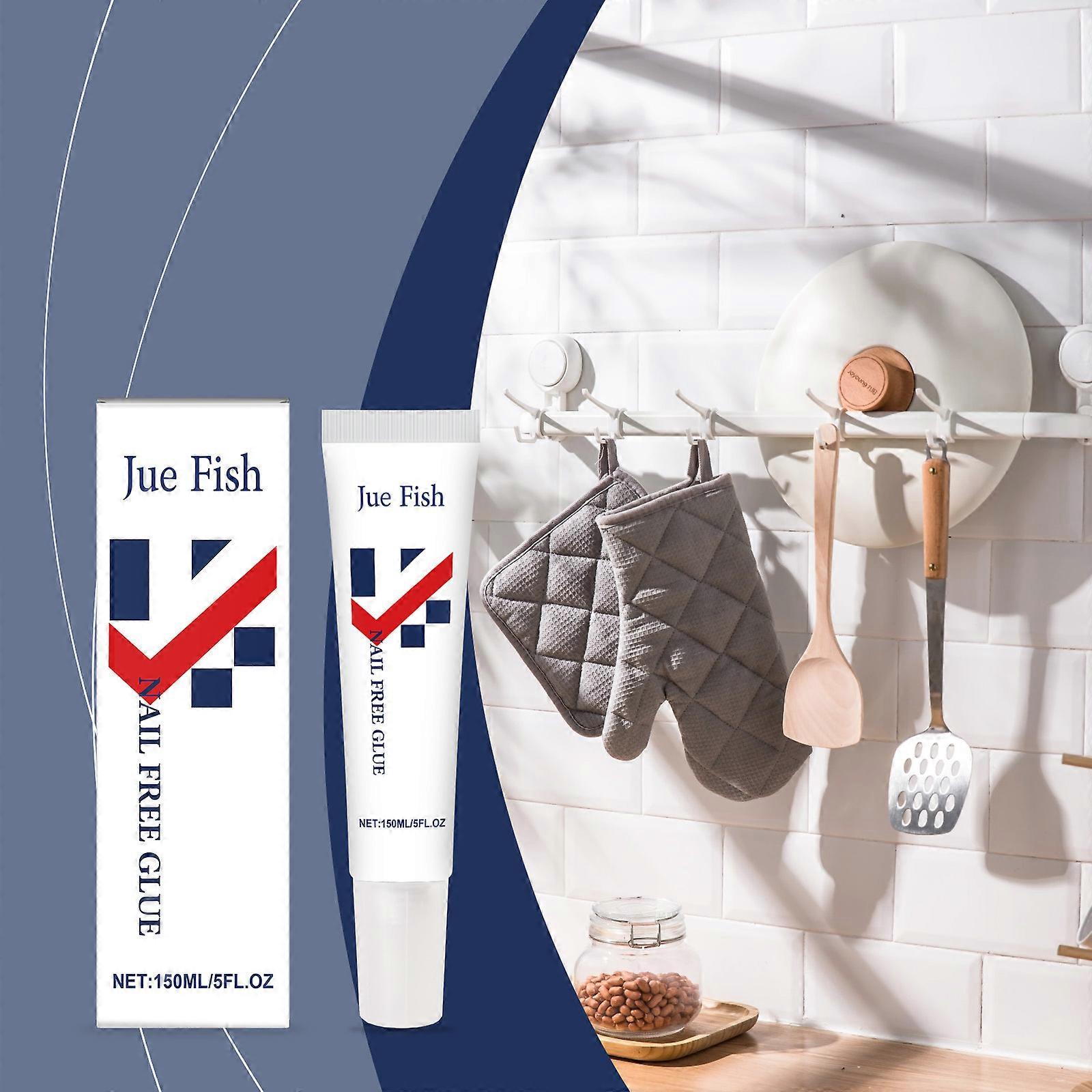 Jue Fish Nail Free Glue, Home Wood Ceramic Shelf Adhesive Multi-Material Without Punching Fixed Glue