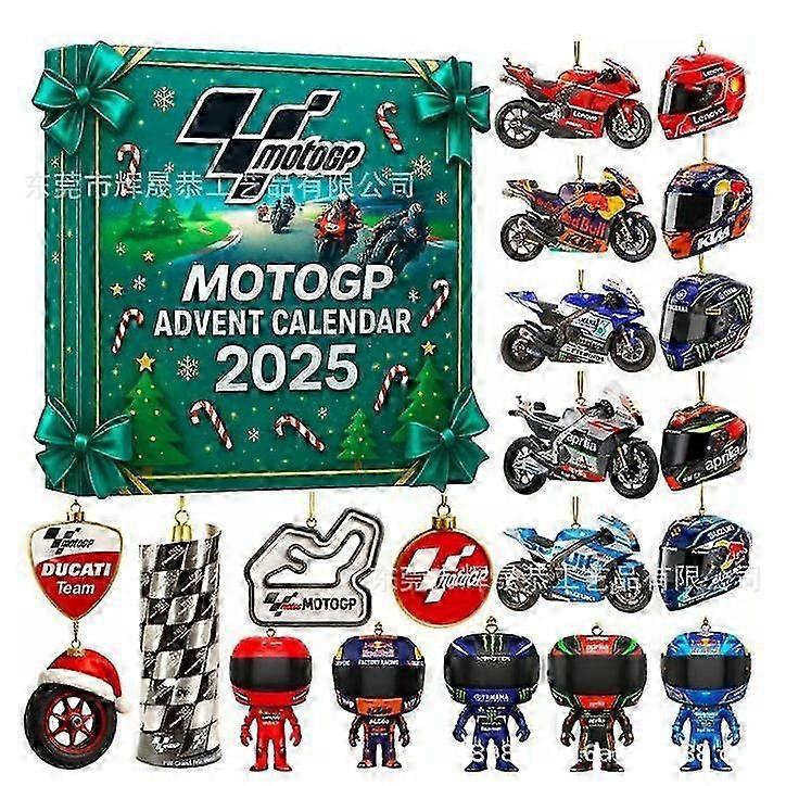Ημερολόγιο Μοτοσικλέτας Advent 2025 - Δώρο αντίστροφης μέτρησης 24 ημερών για τα Χριστούγεννα, διασκεδαστικό δώρο για λάτρεις και αναβάτες μοτοσικλέτας, 2D ακρυλική μοτοσικλέτα, διακόσμηση διακοπών