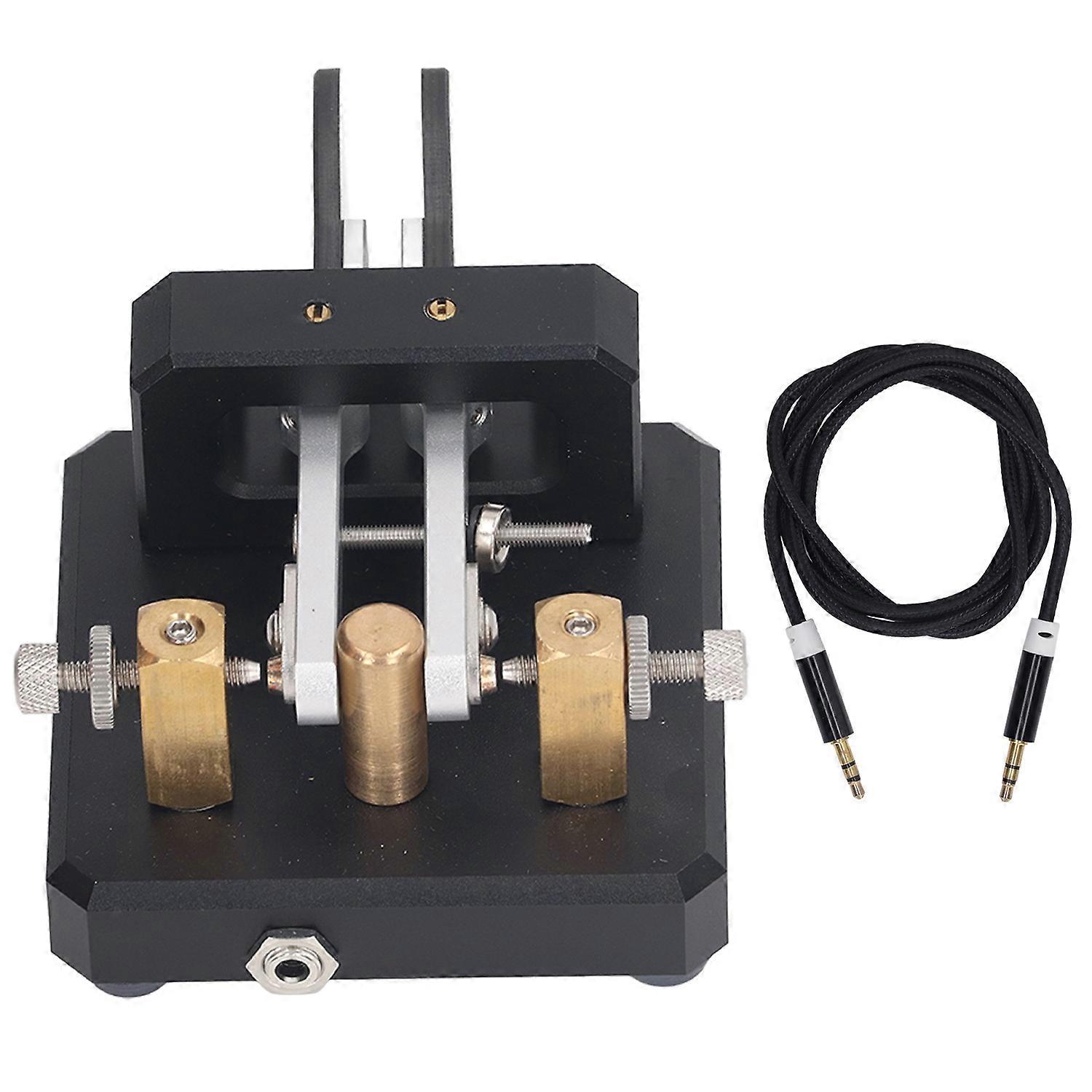 Clé de code Morse Double Palette Automatique CW Ondes Courtes Telegram Tapper pour l’entraînement Noir