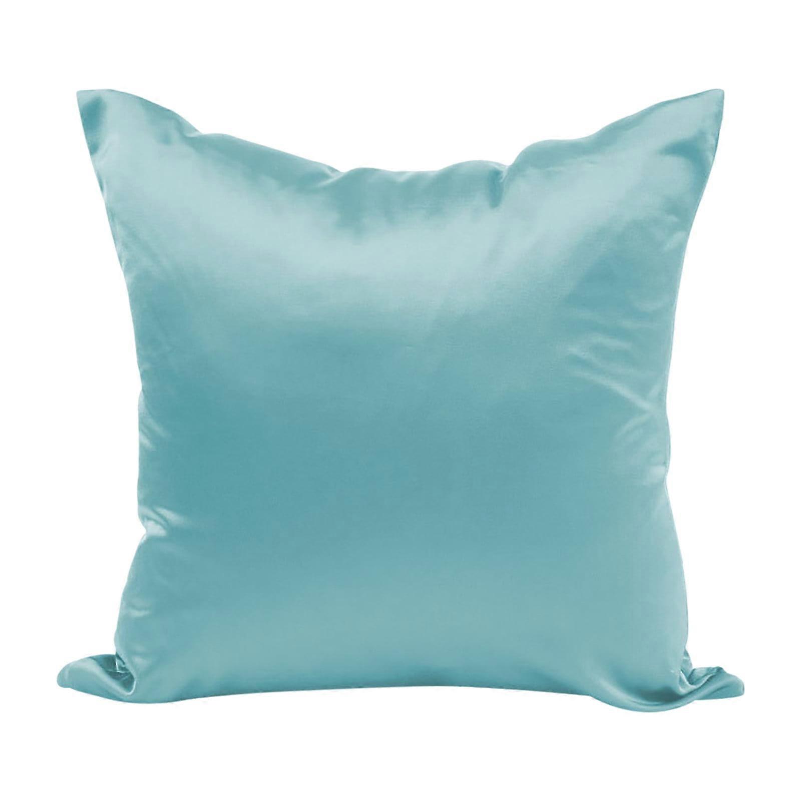 XIUH Home Textile Pillow Case Ice Silk Pillowcase Sofa Pillow Summer Cooling Back Cushion Solid Color Pillow (D)