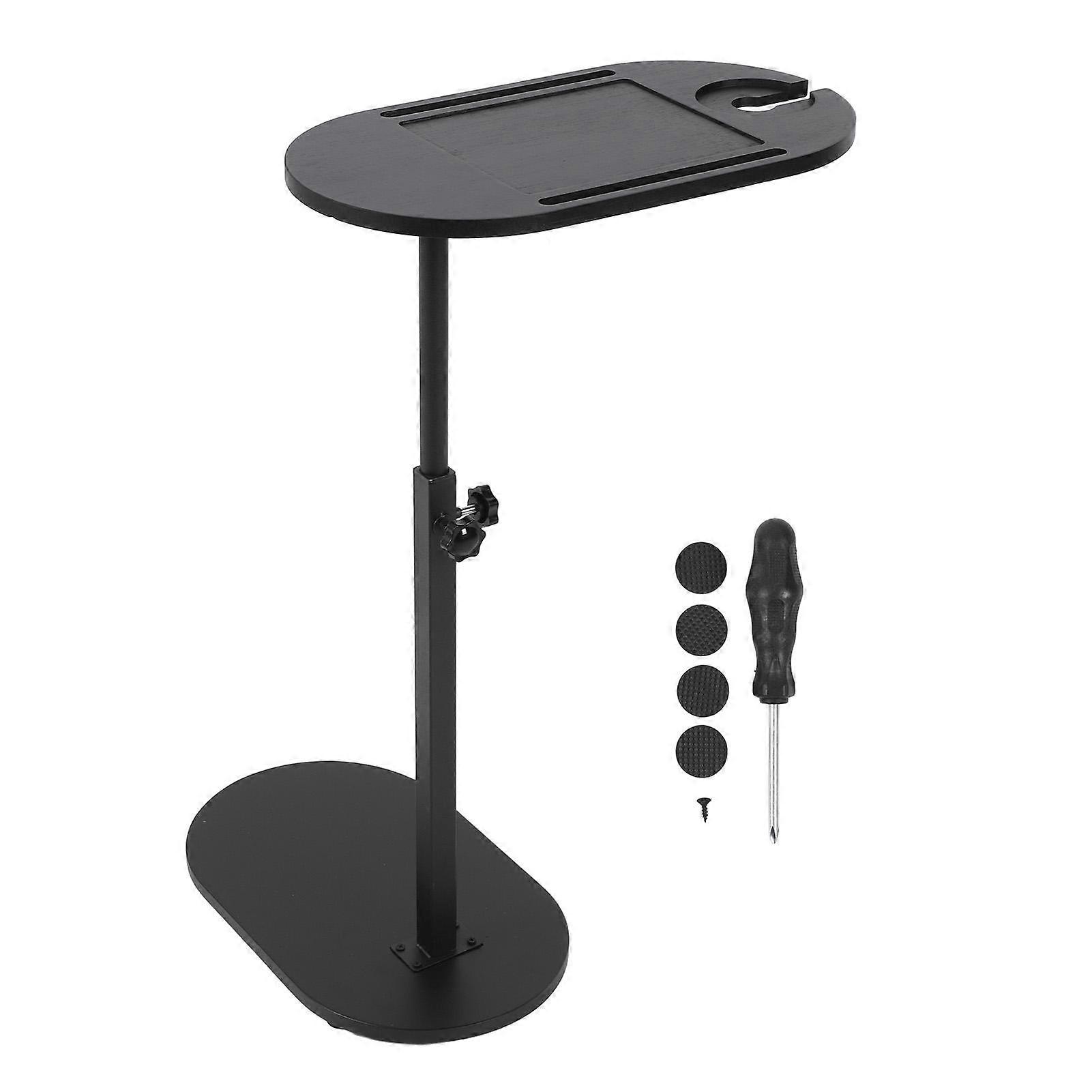 C Shaped Side Table Adjustable Height Versatile 360 Degree Rotation Wooden C Shaped Coffee Table