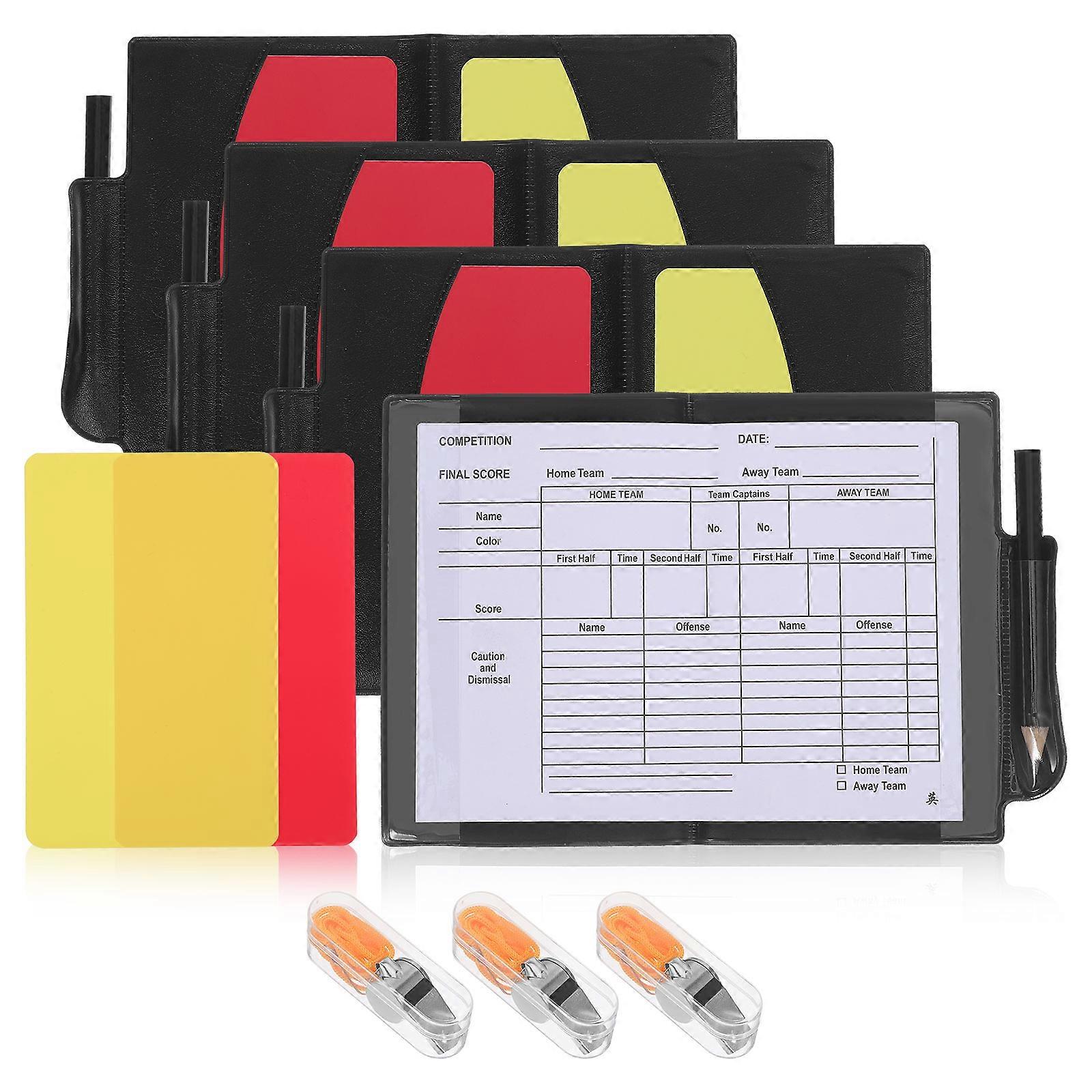 Referee Cards and Whistle Soccer Referee Kit for Sports Use 1Set