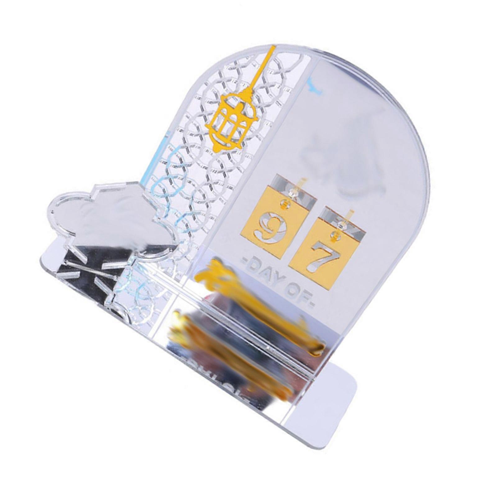 Eid Festival Countdown Display Decorations Eid Table Centerpieces Acrylic Texture Suitable for Eid Party Celebration  Silver