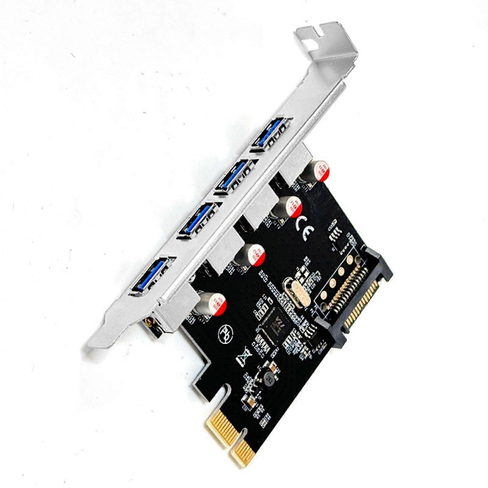 PCIe USB Card PCIe 3.0 Expansion 5Gbps Throughput Desktop PC Compatible Space Saving Design Red Capacitor