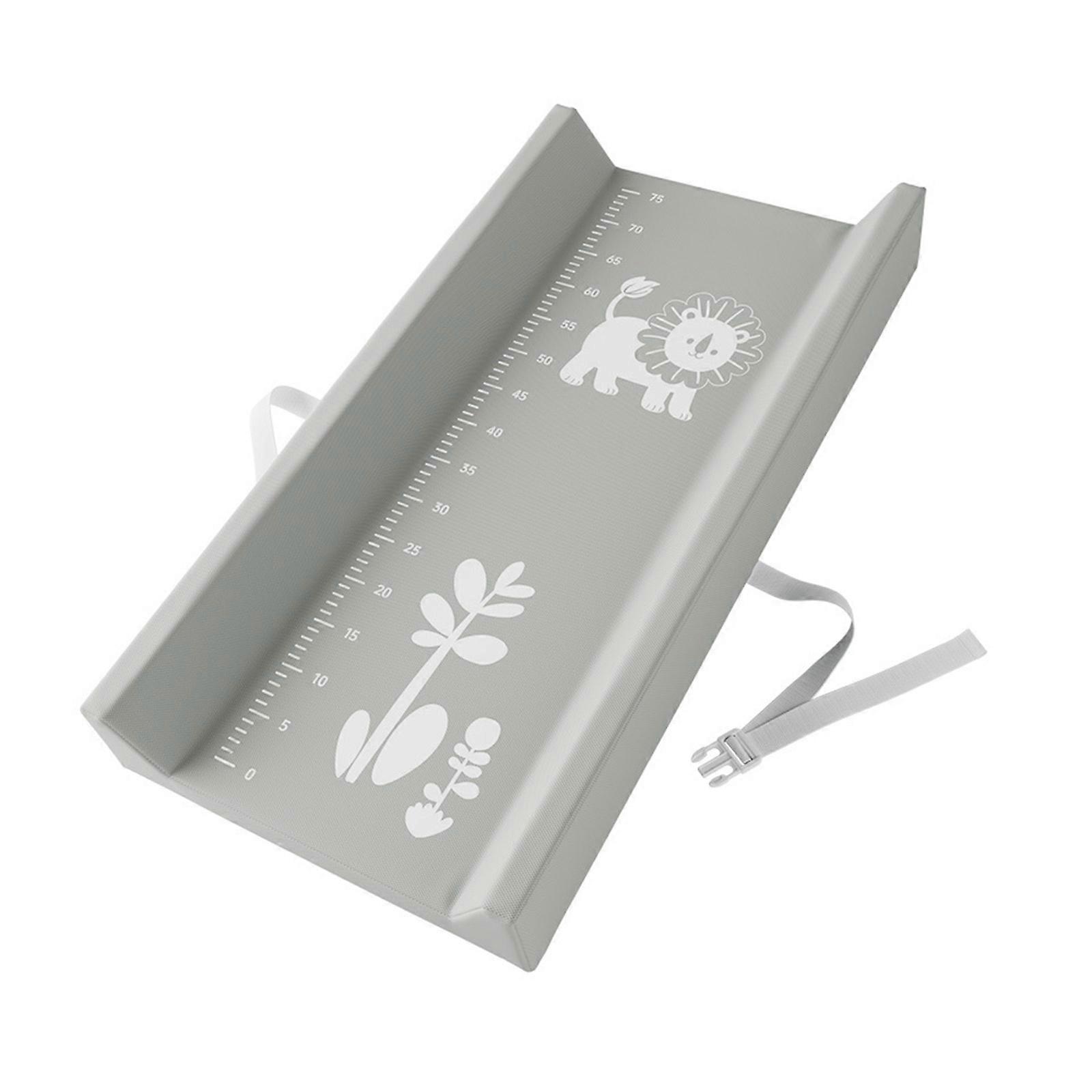 Wipeable PU Leather Changing Pad Protector Playful Lions Pattern And Elastic Fastening System Diaper Changing Mat Multicolor