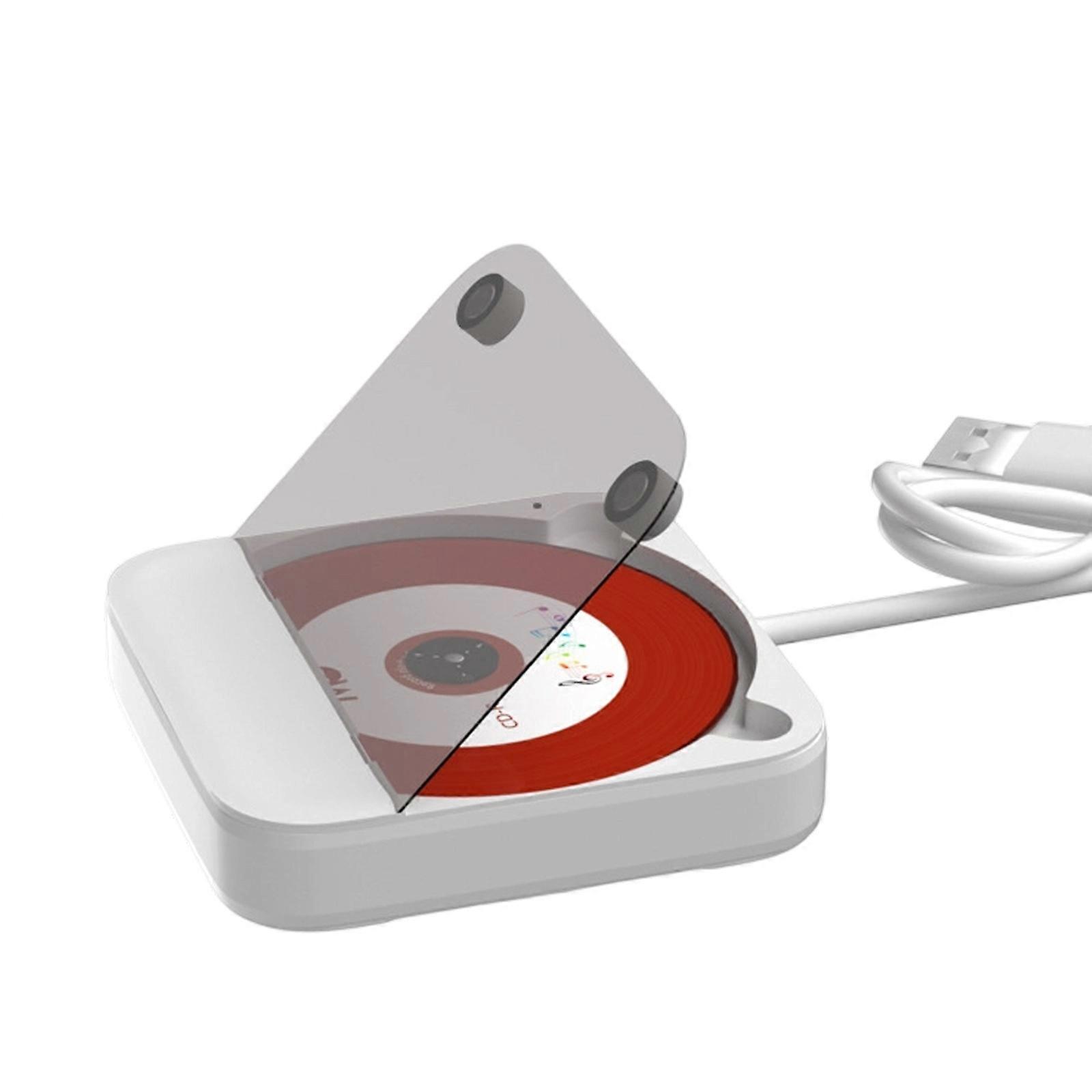 External Vehicle Disc Player Featuring USB Auxs Port Easy Setups Design AntiShock Plastic Body Clear Audios Output Multicolor