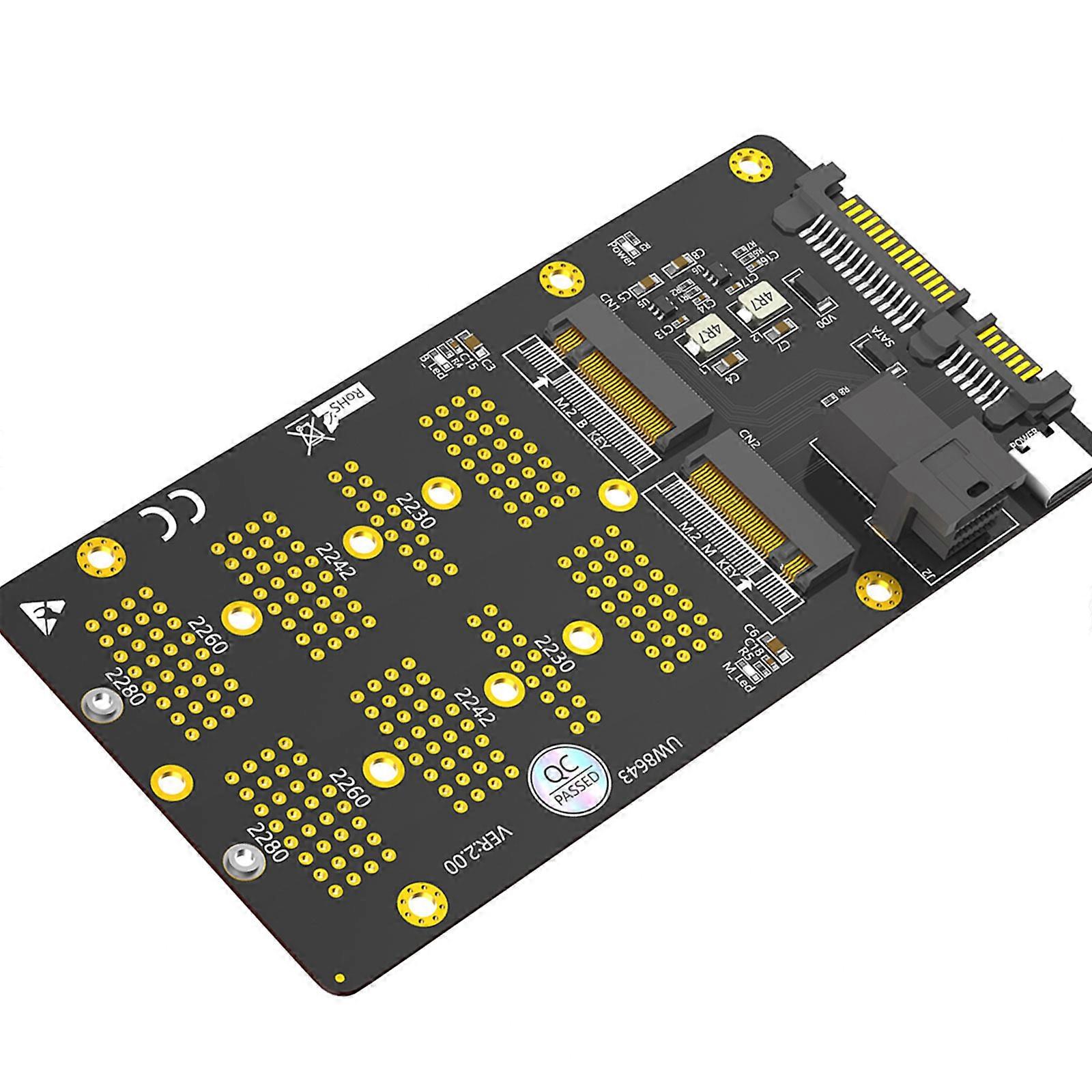 Portable NVMe to SATA3 & SFF 8643 Interfaces Card for Easy Hard Drive Upgrades and Data Backup Multicolor