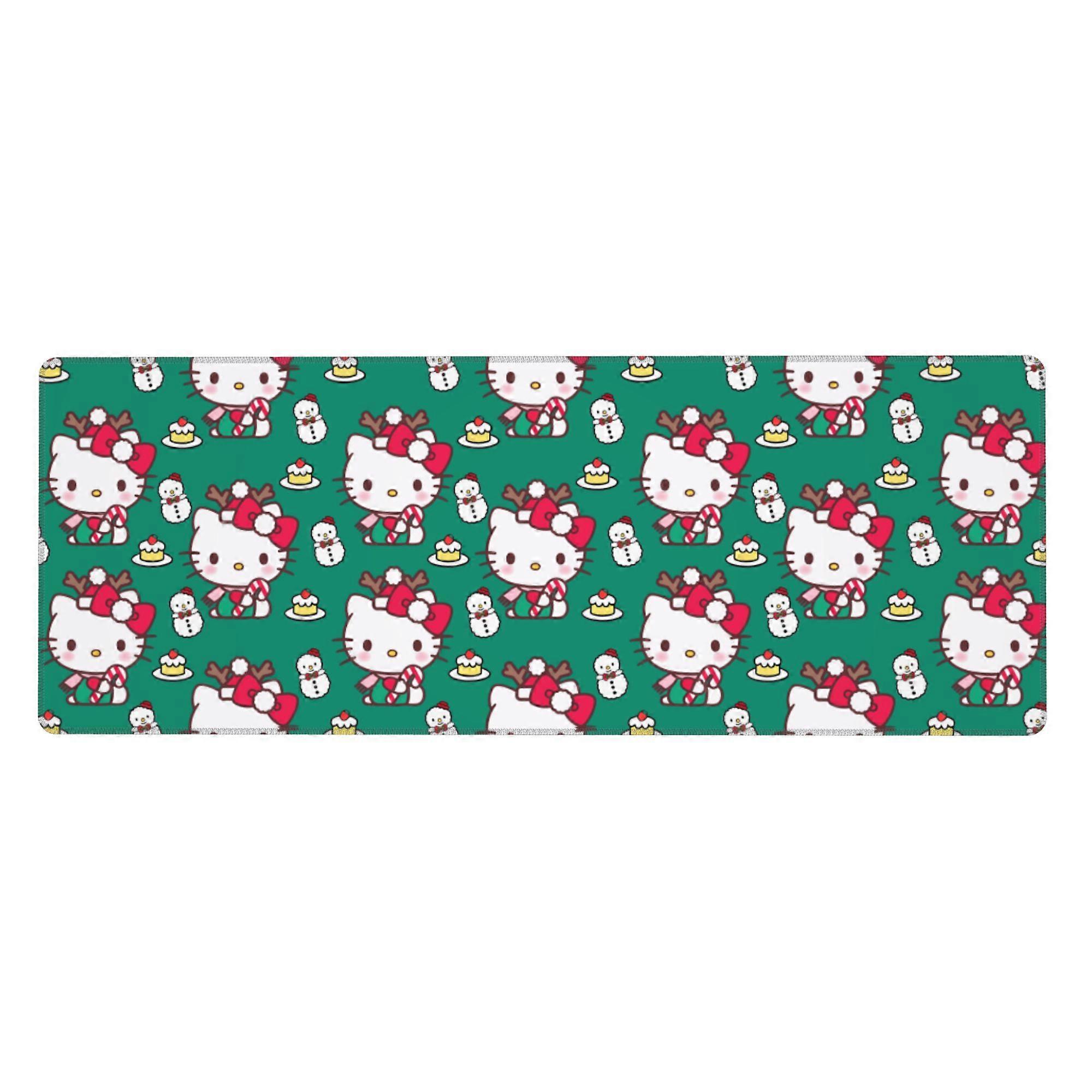 Hello Kitty Extra Large Rubber Keyboard Pad Square Waterproof Desk Pad Suitable for Desktop Decoration Desk Accessories 12x31.5in (Horizontal)