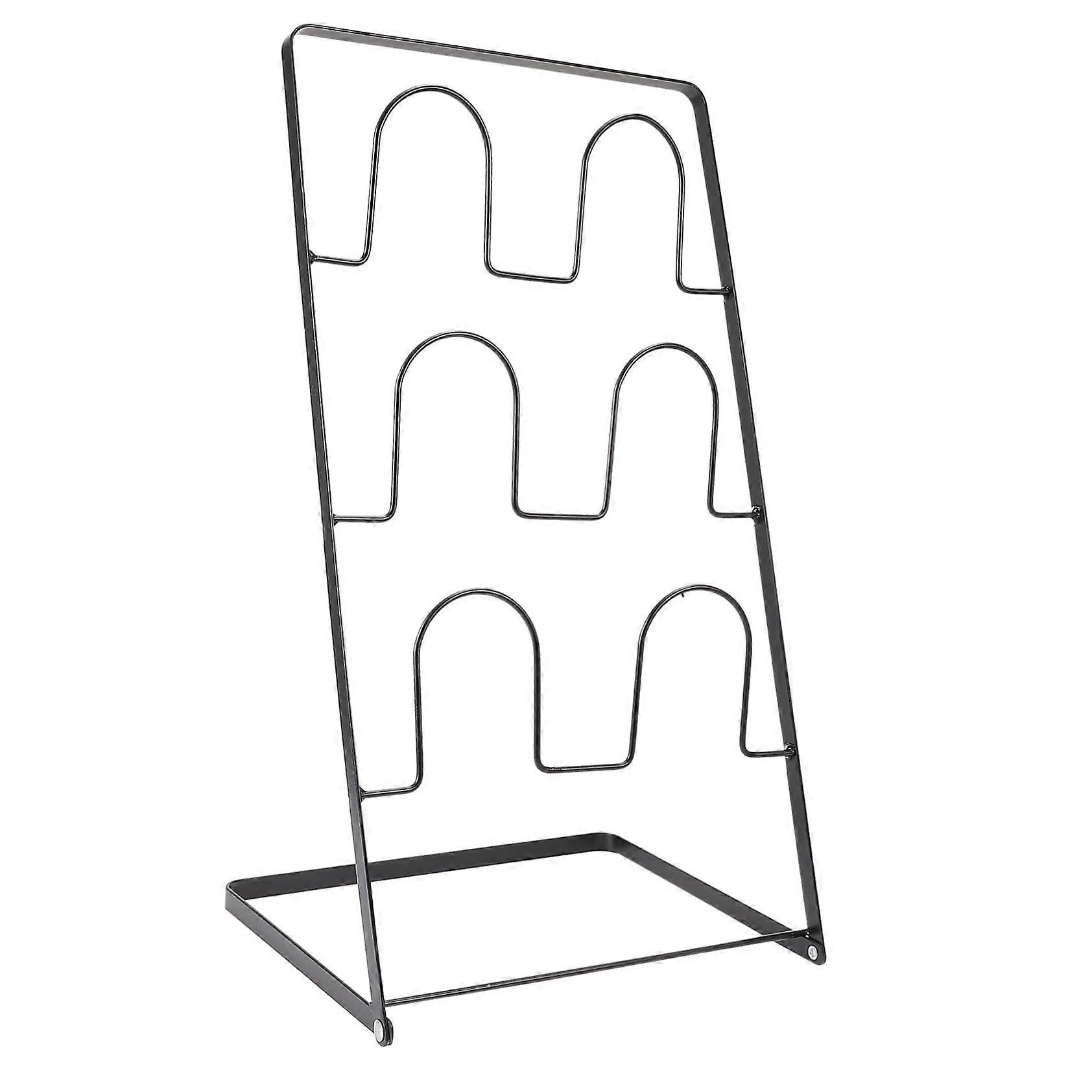 Slipper Storage Rack with Rotating Base, Multi Layer Shoe Organizer for Bathroom and Living Room, Black