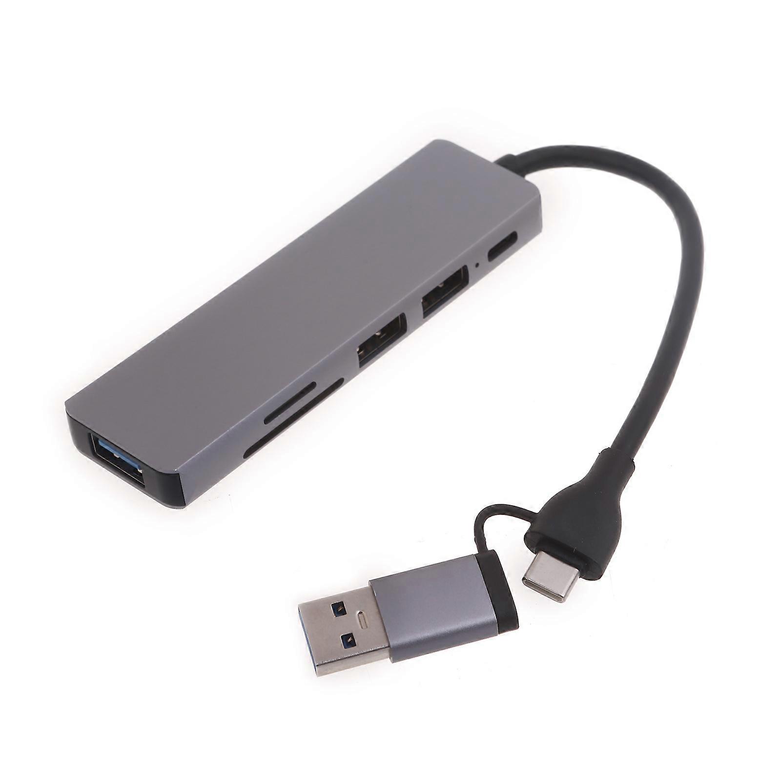 USB C Hub 6 in 1 USB C Adapter USB Card Reader USB to USB C Docking Station USB C to USB Adapter USB C Dock for Laptop Multicolor
