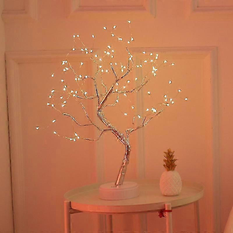 Artificial Bonsai Tree with 108 LED Firefly Lights and USB Power for Serene Home Decor