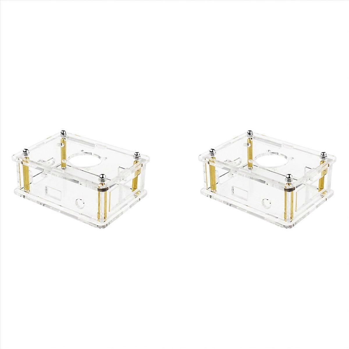 2X for 3 Case Transparent Acrylic Shell Box Enclosure for 3 Without Fan