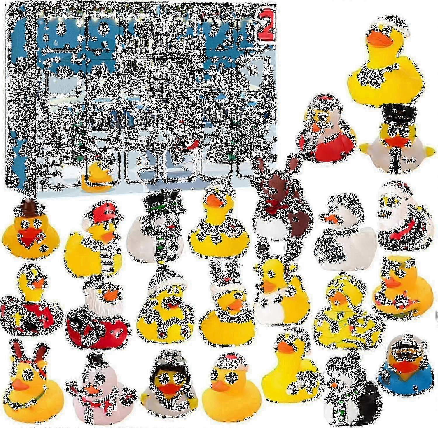 w Rubber Duck Advent Calendar 2024 with 15 Bath Toy Ducks for Kids