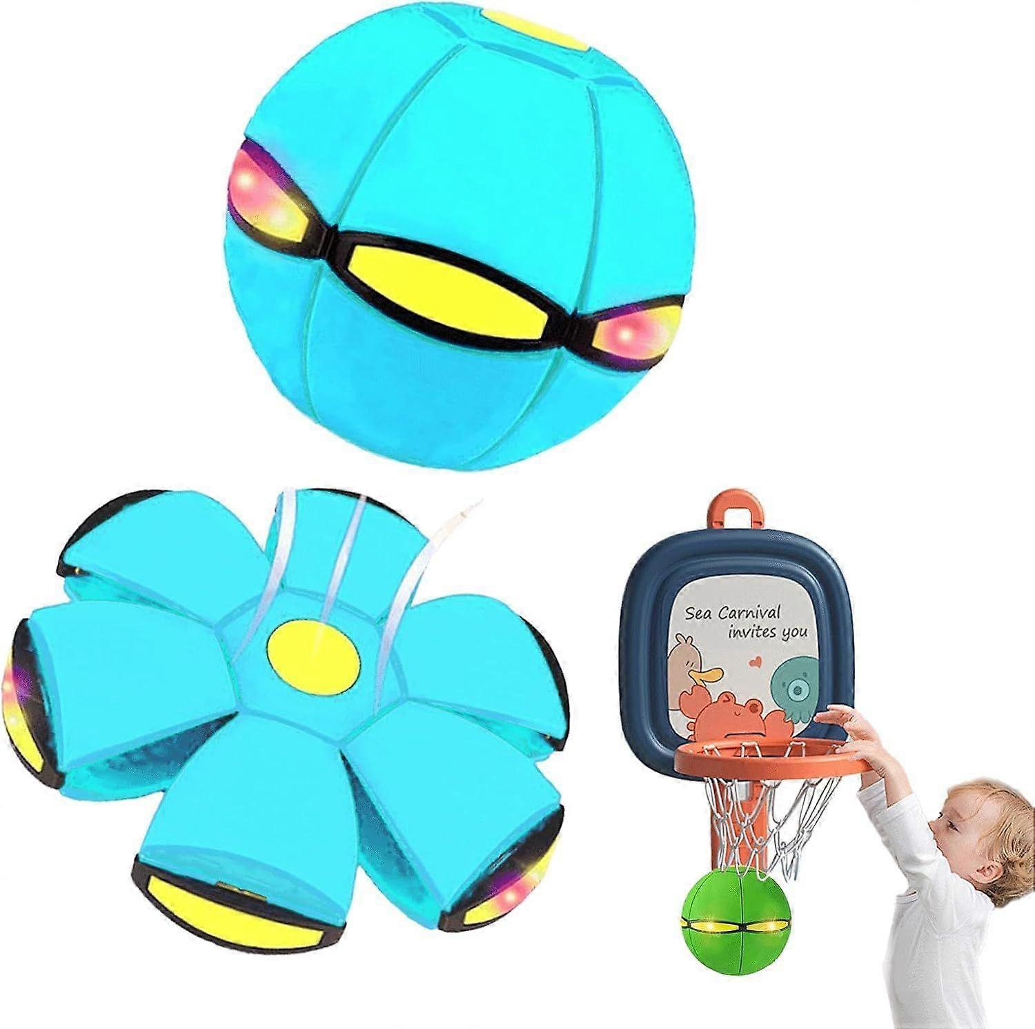 Superior Children's Bouncing Ball - Magic Metaball, Magic Flying Saucer, 2-in-1Bouncy Ball with 3 Light, Parent-Child Interaction Game, Safe & Durable