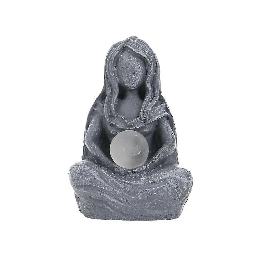 Moon Goddess Statue Gray Resin Sculpture Unique Artistic Design for Home and Desktop Decor