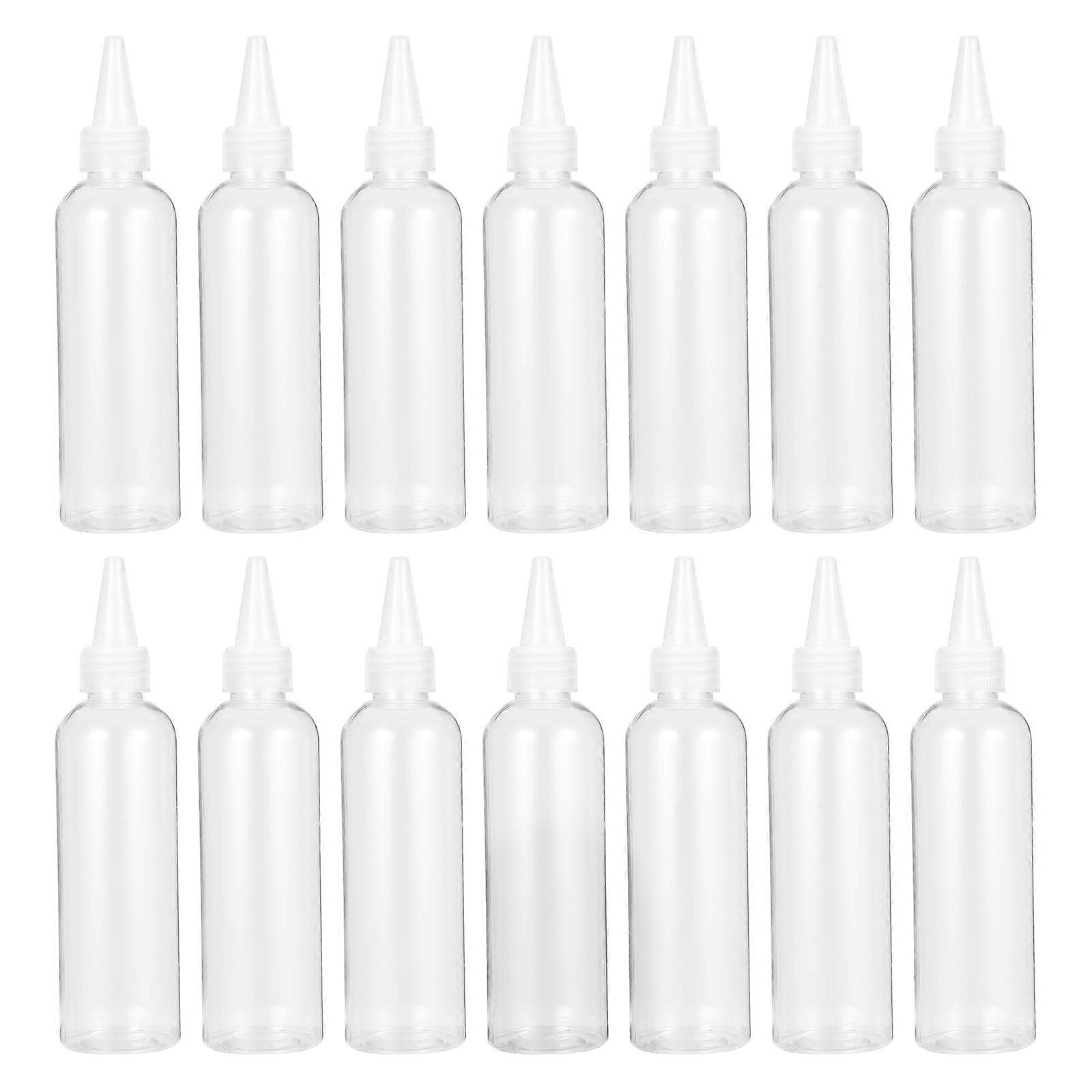 40Pcs Transparent Plastic Empty Bottles for Storage Pointed Mouth Containers