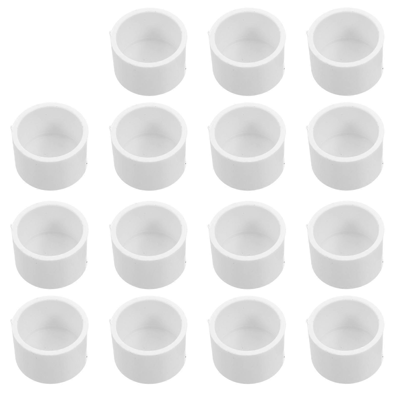 White PVC Pipe End Caps for Plumbing and Irrigation 20Pcs Pack