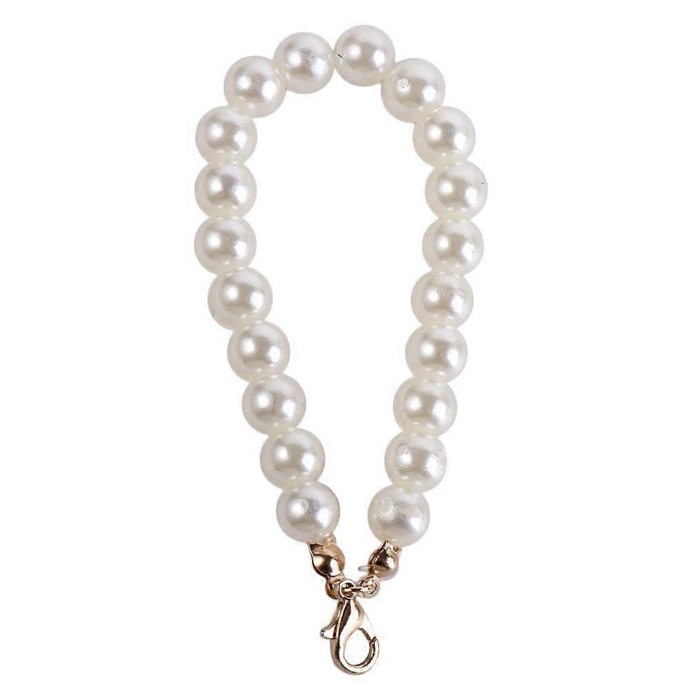 Phone Lanyard with Elegant Pearl Design, Gold Beaded Wrist Strap for Drop Protection and Multi Use