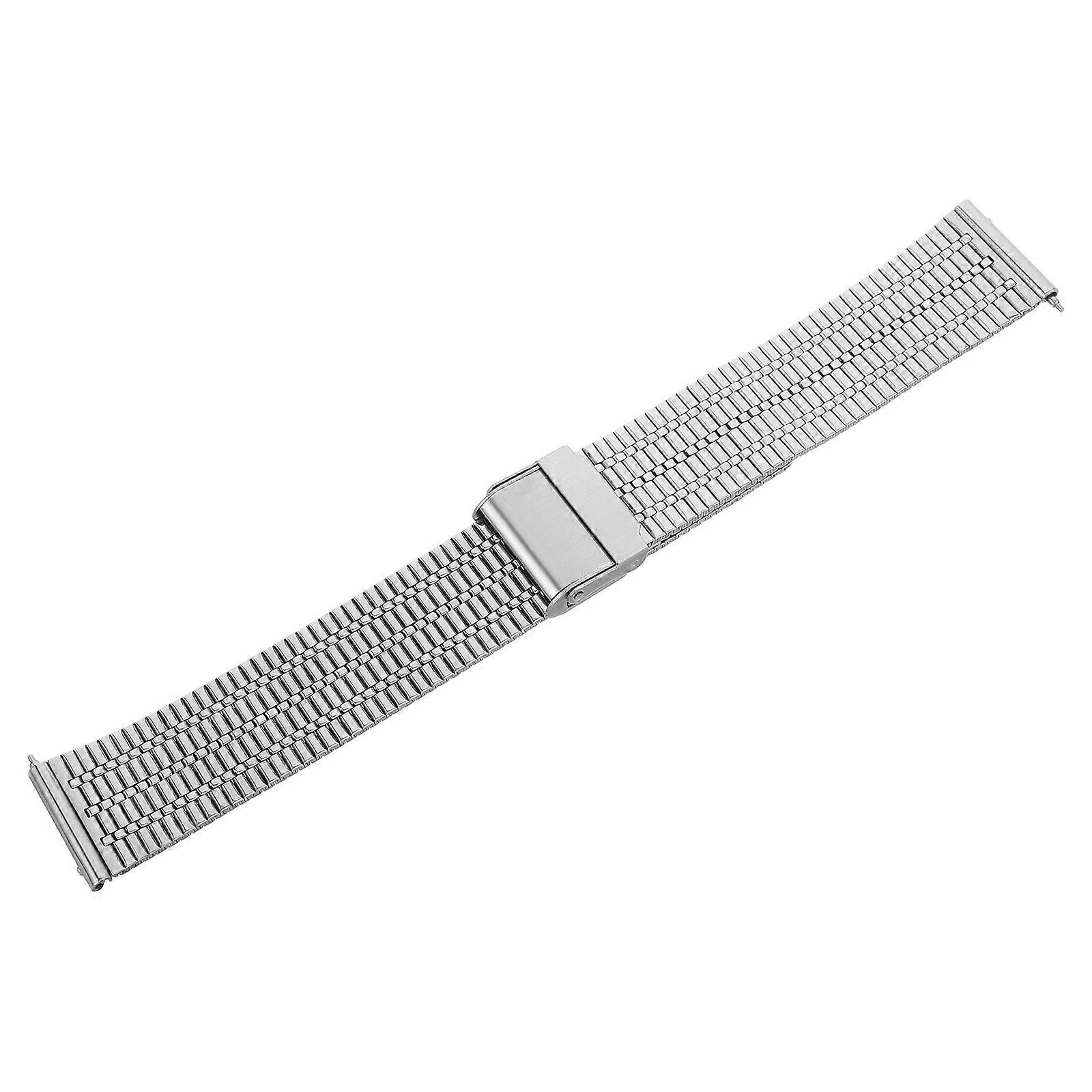 Silver Metal Smartwatch Band Replacement Featuring Sturdy Watch Strap