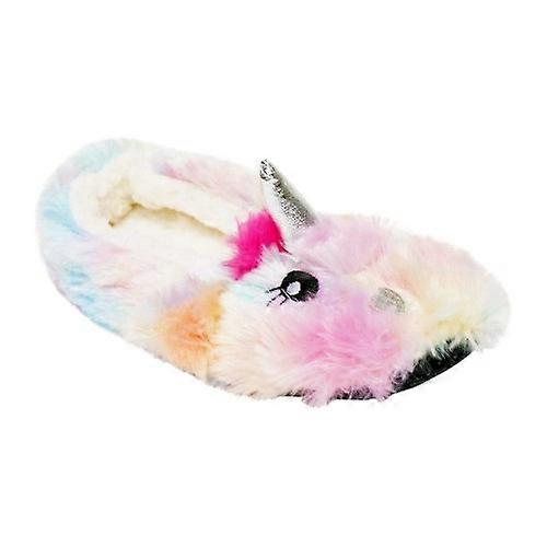 K Collection Womens/Ladies Unicorn Plush 3D Mule Slippers