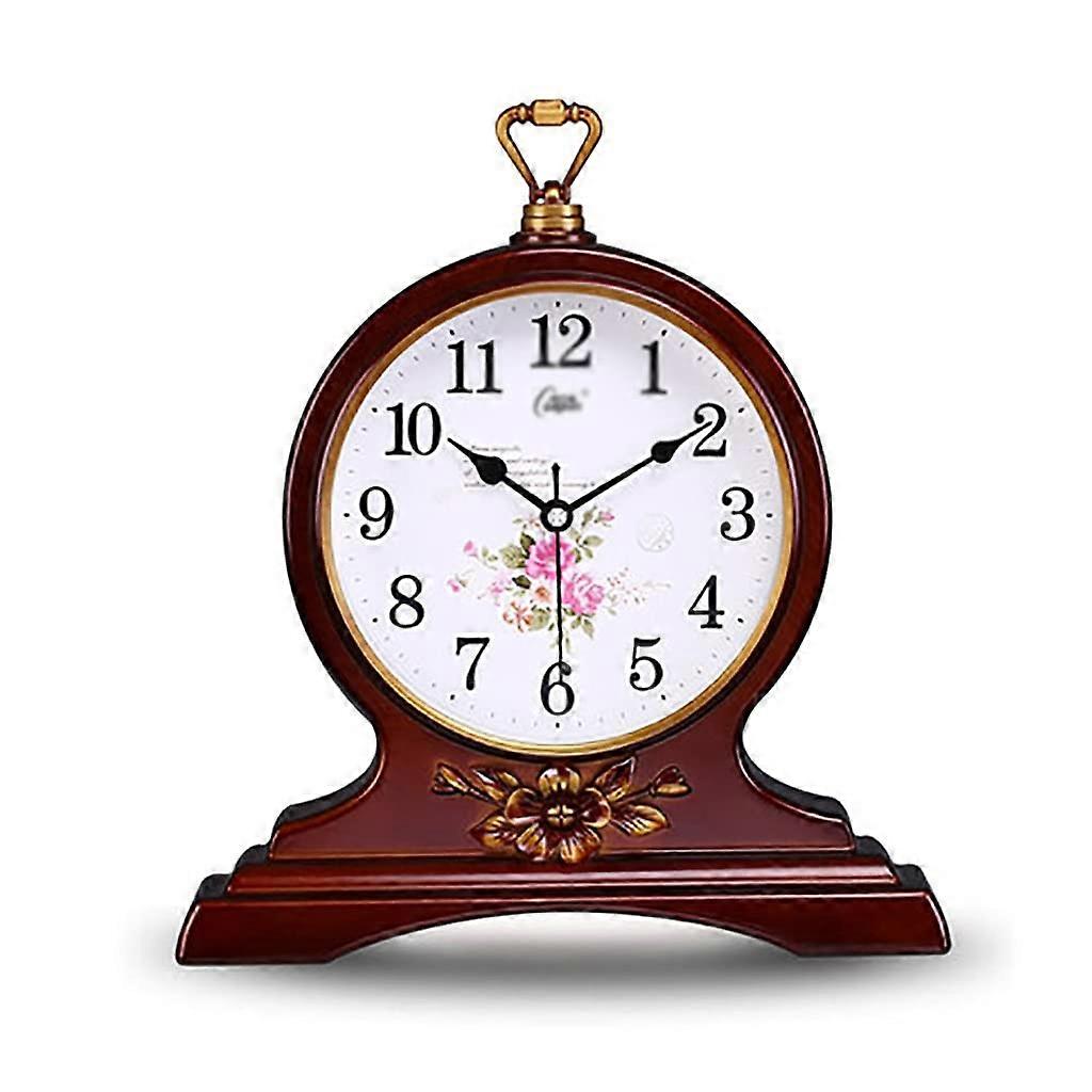 Digital Table Clock Retro Desk Clock with Silent Movement and Elegant Metal Finish for Home Office