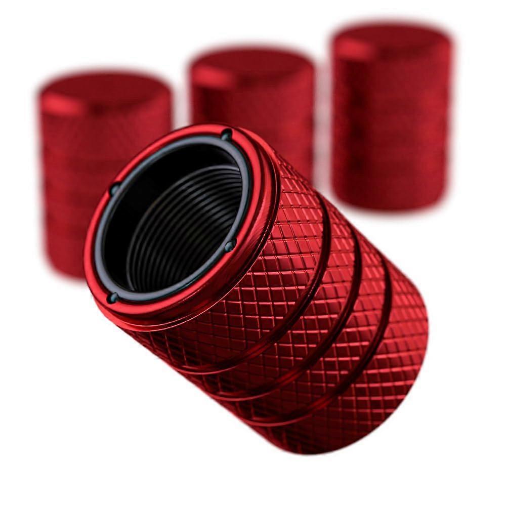 Ruby Red Aluminum Tire Valve Stem Caps Set of 4, AntiCorrosion, Universal Fit for Schrader