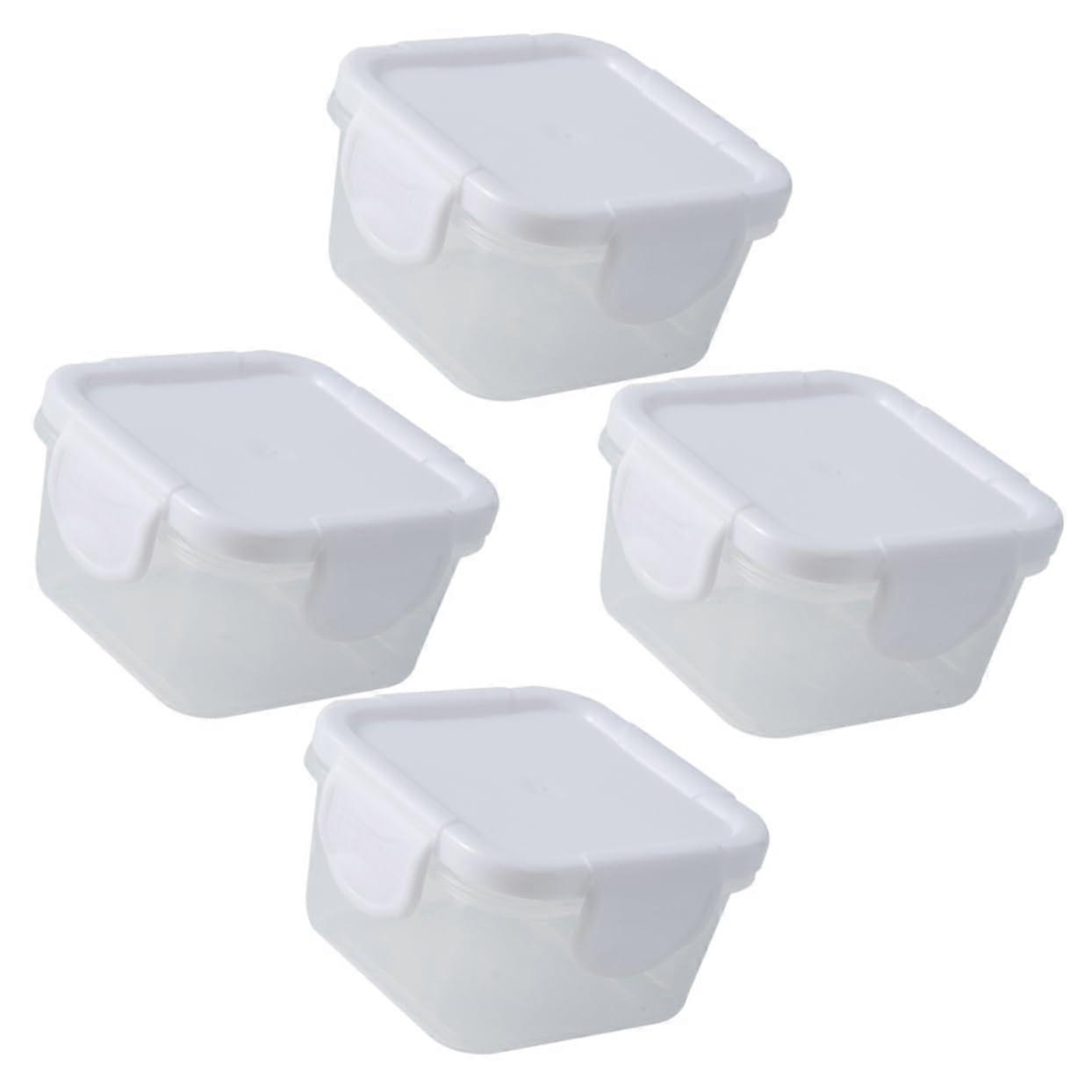 4Pcs Clear Airtight Food Storage Containers with Lids, Stackable BPA Refrigerator Organizer Boxes