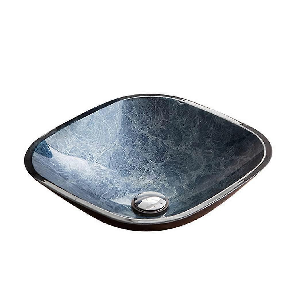 Bathroom Vessel Sink with ScratchResistant Tempered Glass and SplashReduction Design