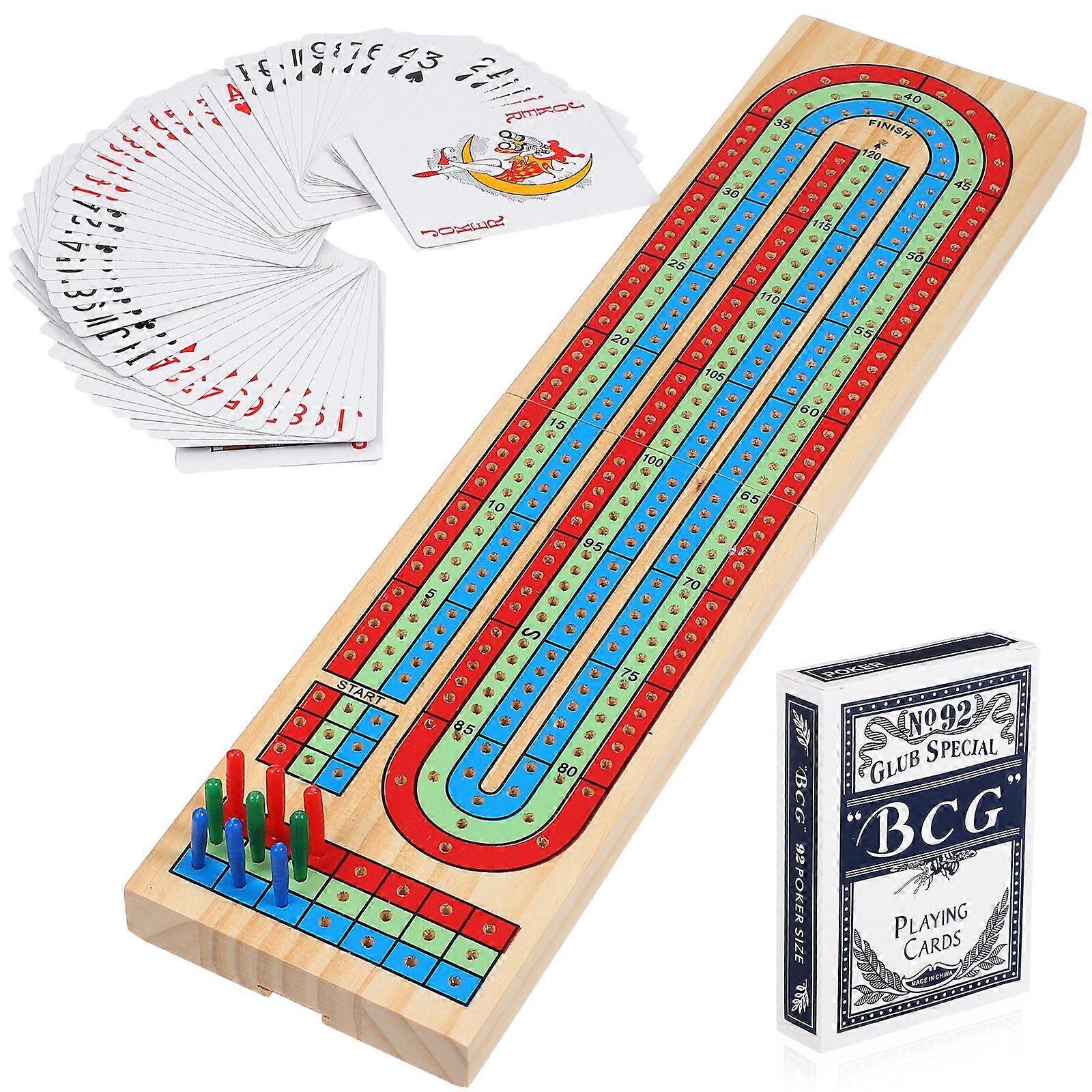 1 Set Cribbage Board Table Game Solid Wood Party Game Board Cribbage for Daily Use
