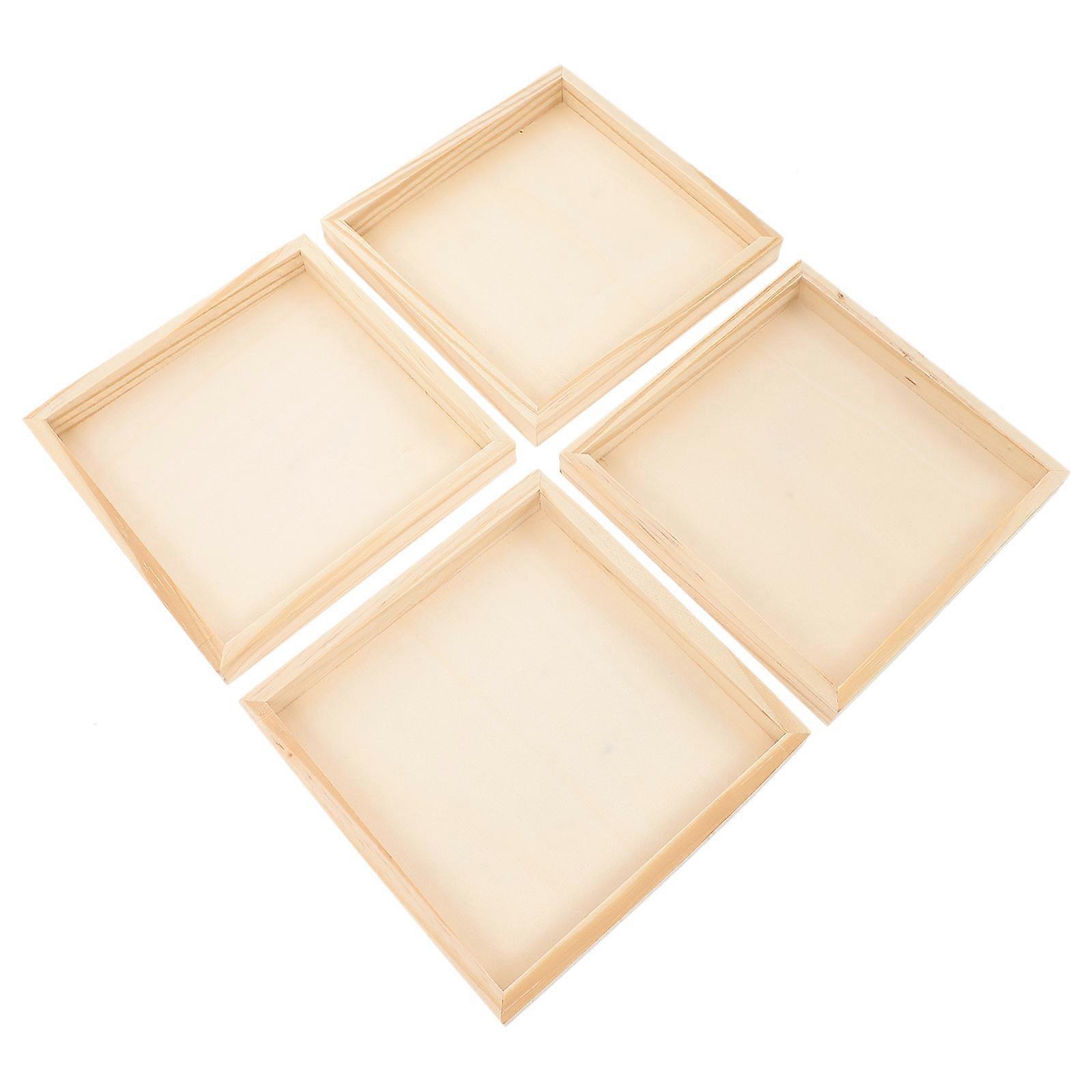 Wood Trays Storage Organizer for Puzzle Use 4Pcs